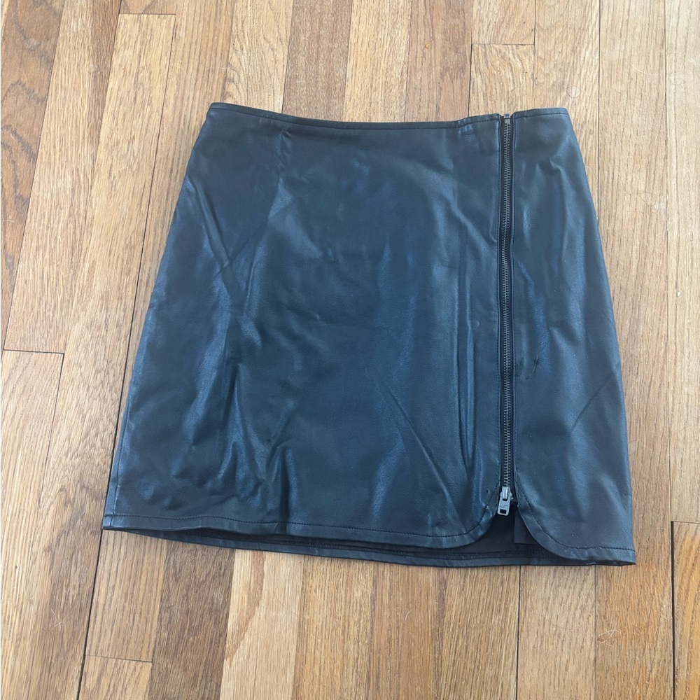 Hollister Black Leather Mini Skirt size 0
